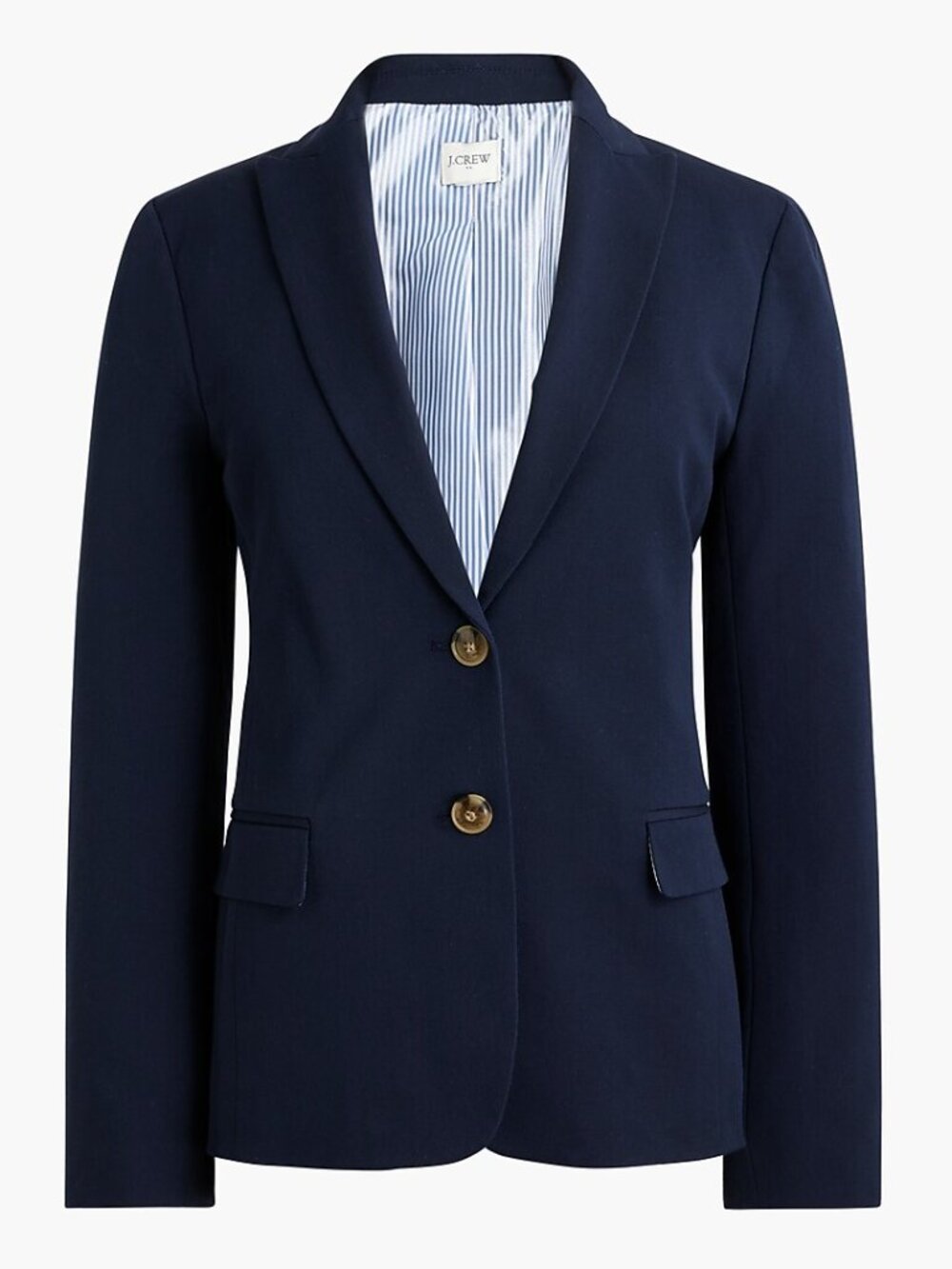 J Crew Discontinued Cotton-blend two-button blazer Navy Blue